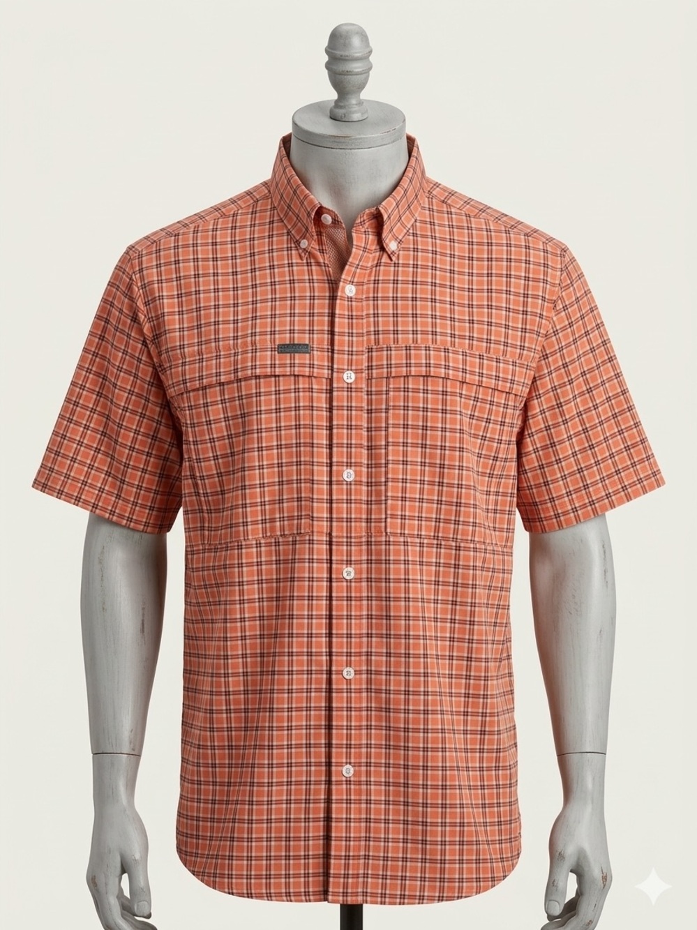 Panhandle Slim Men’s Performance Plaid Short-Sleeve Button-Down Shirt XXL